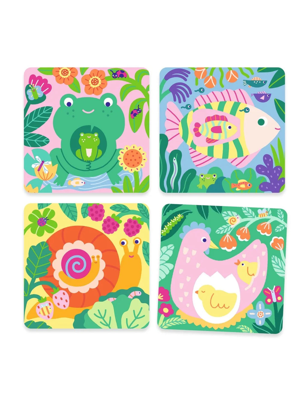Djeco - Kleuren met water - Kiekeboe! Babydieren uit de tuin