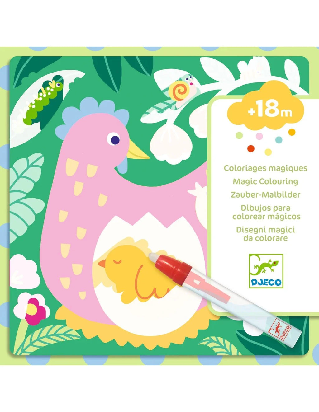 Djeco - Kleuren met water - Kiekeboe! Babydieren uit de tuin