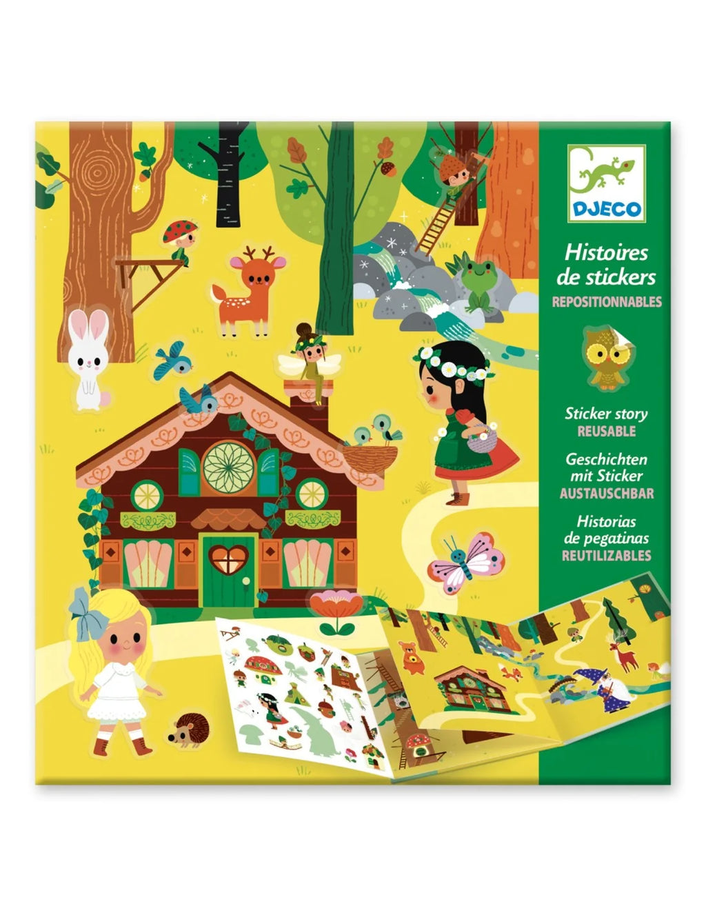 Djeco - Stickerverhalen - Herbruikbare stickers - Toverbos
