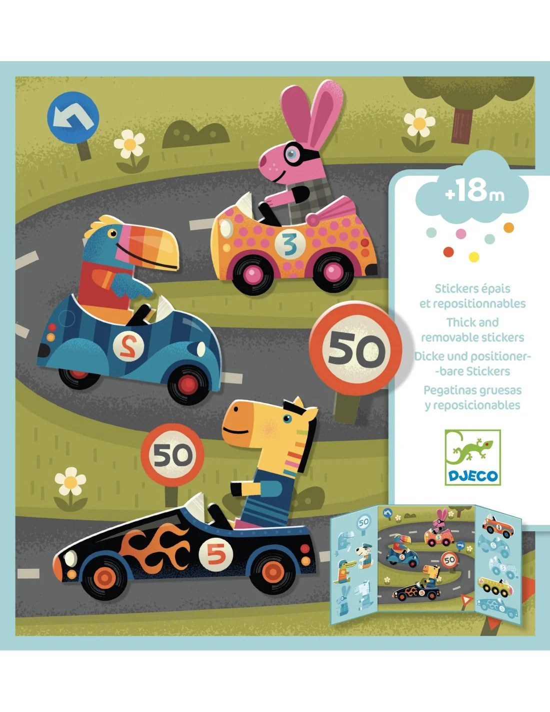 Djeco - Herbruikbare stickers - Auto's
