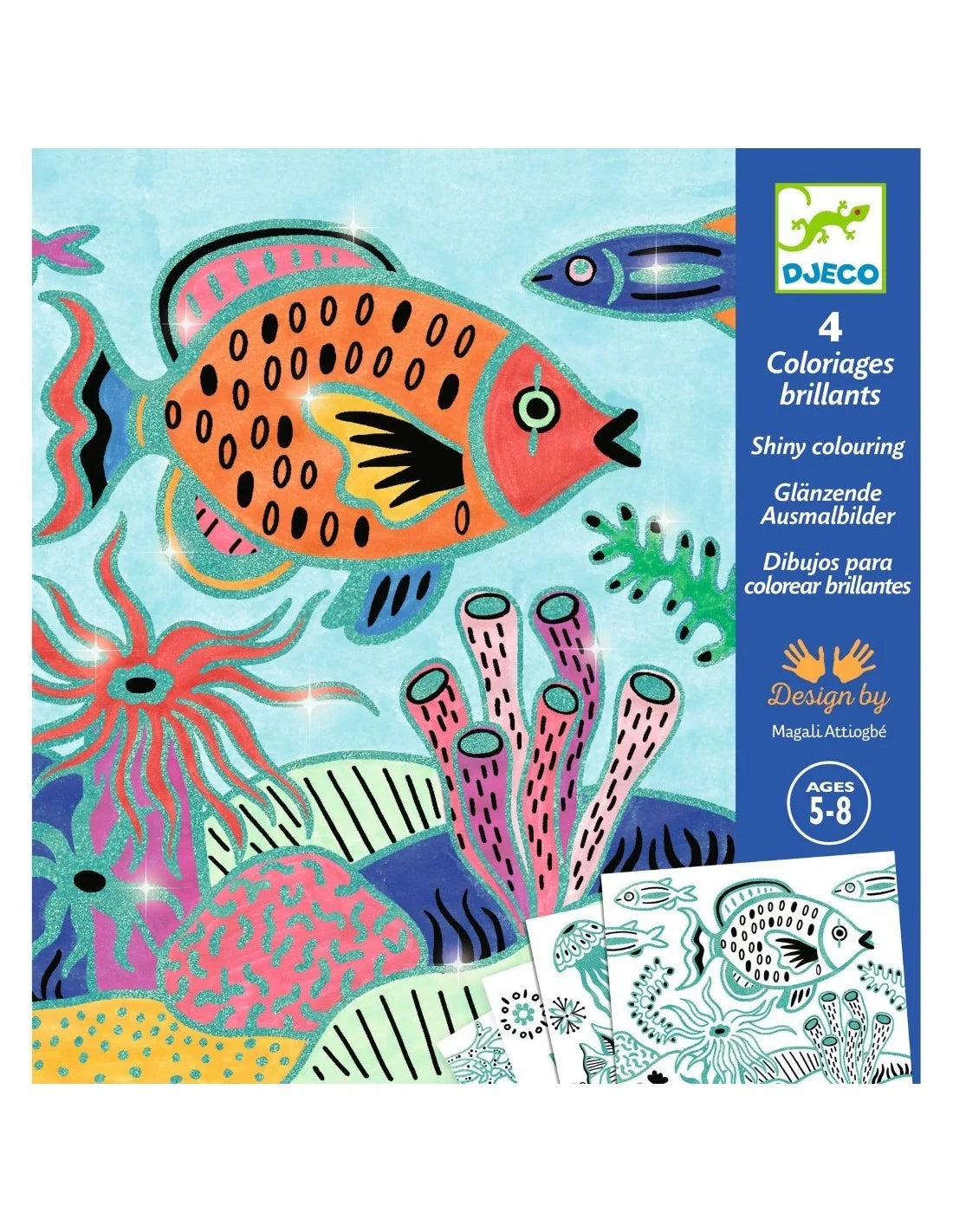 Djeco - Glimmende kleurplaat - Onder de zee