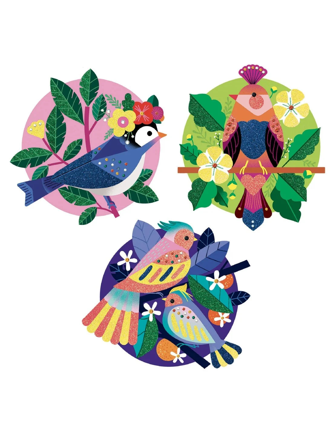 Djeco - Versieren met glitters - Paradijsvogels