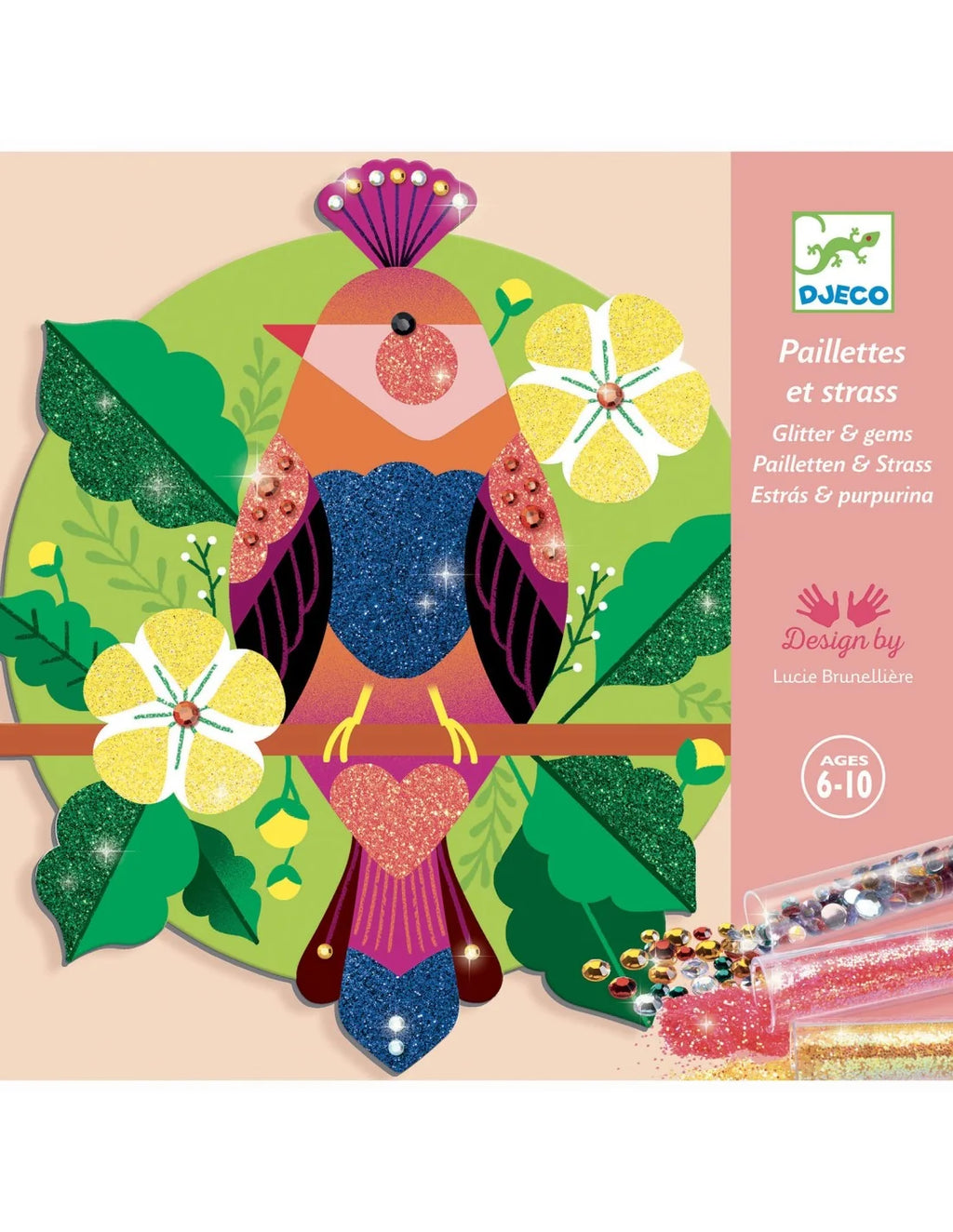 Djeco - Versieren met glitters - Paradijsvogels