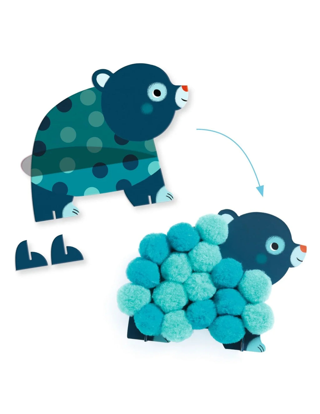 Djeco - Knutselpakket - Dieren versieren met pompom's