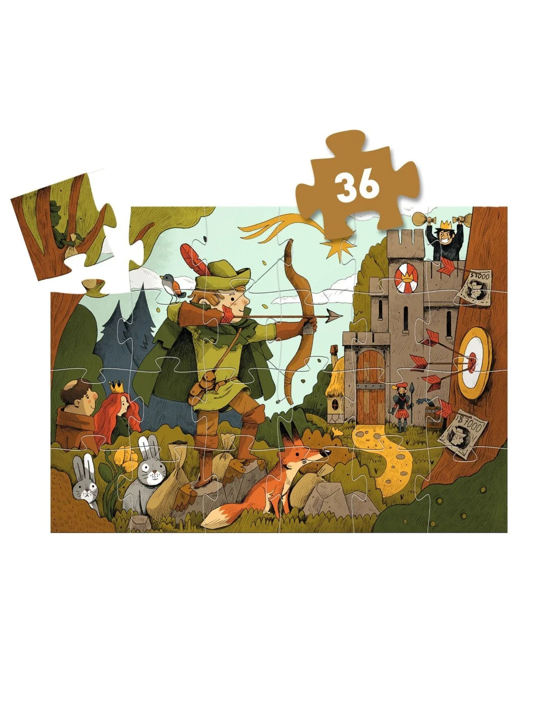 Djeco - Silhouetpuzzel - Robin Hood - 36 stuks