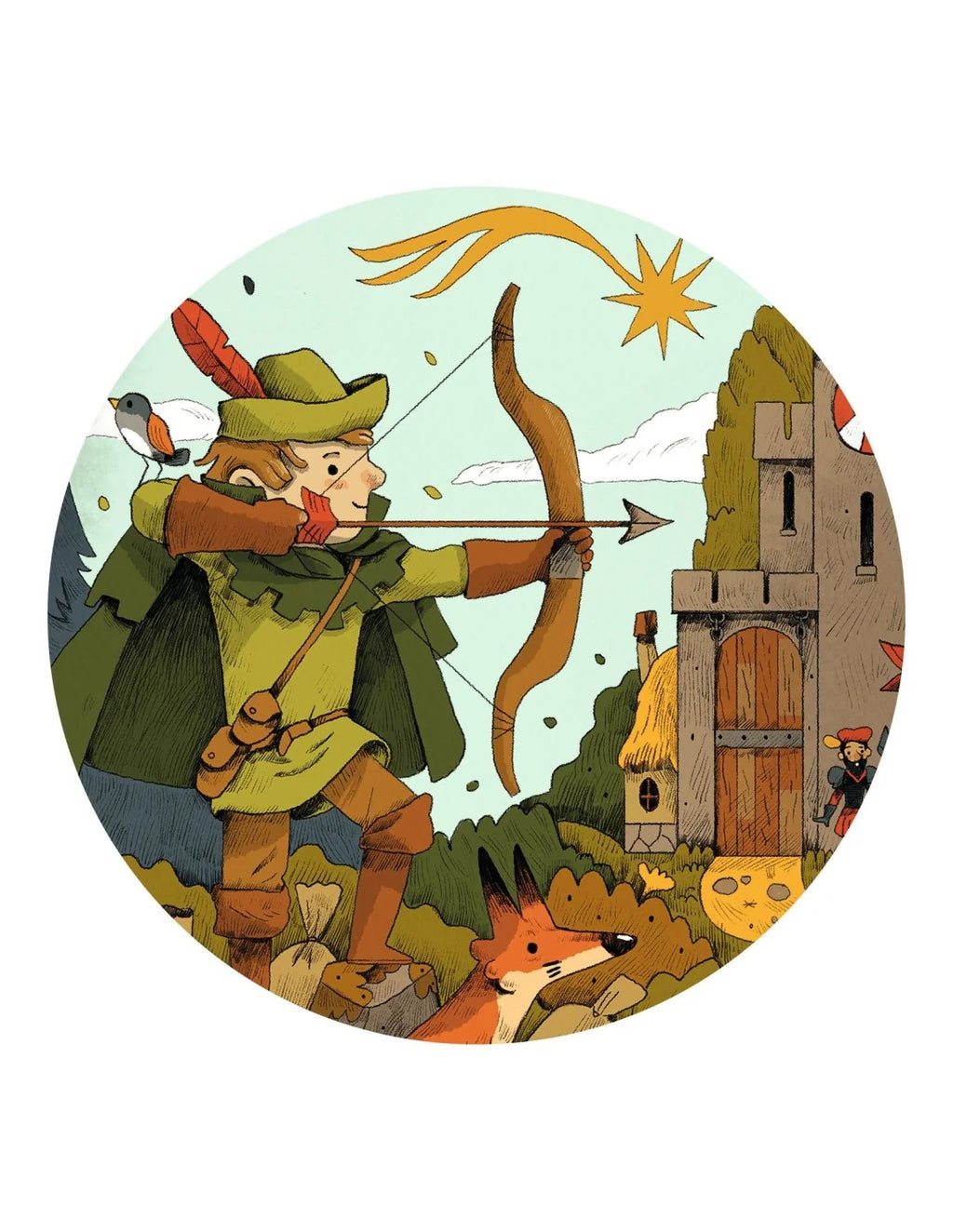 Djeco - Silhouetpuzzel - Robin Hood - 36 stuks