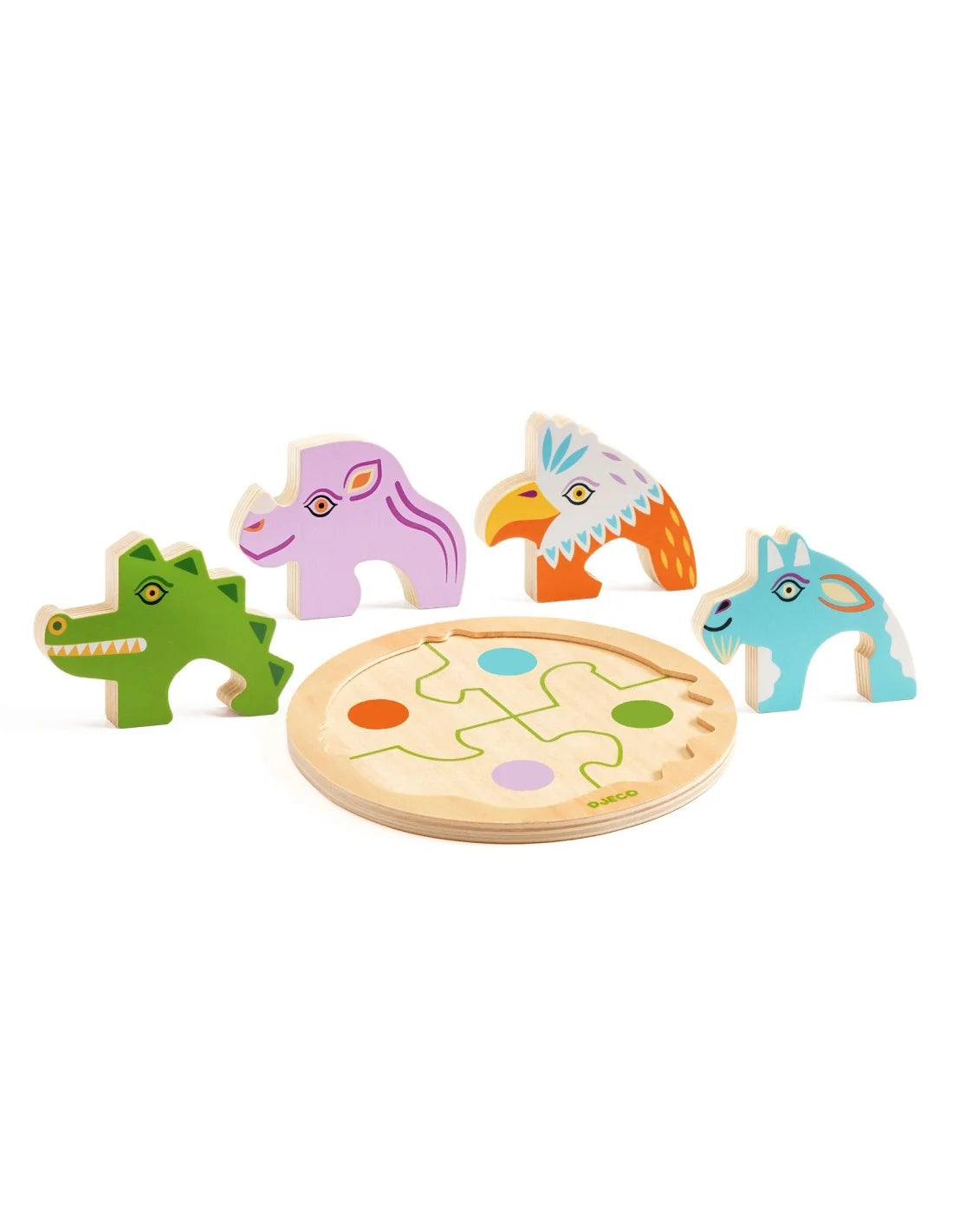 Djeco - Ronde puzzel - Hout - Rondo Croco