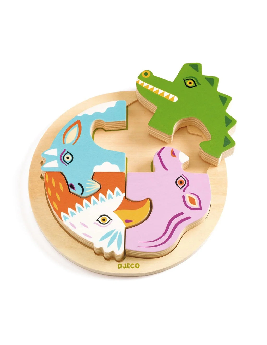 Djeco - Ronde puzzel - Hout - Rondo Croco