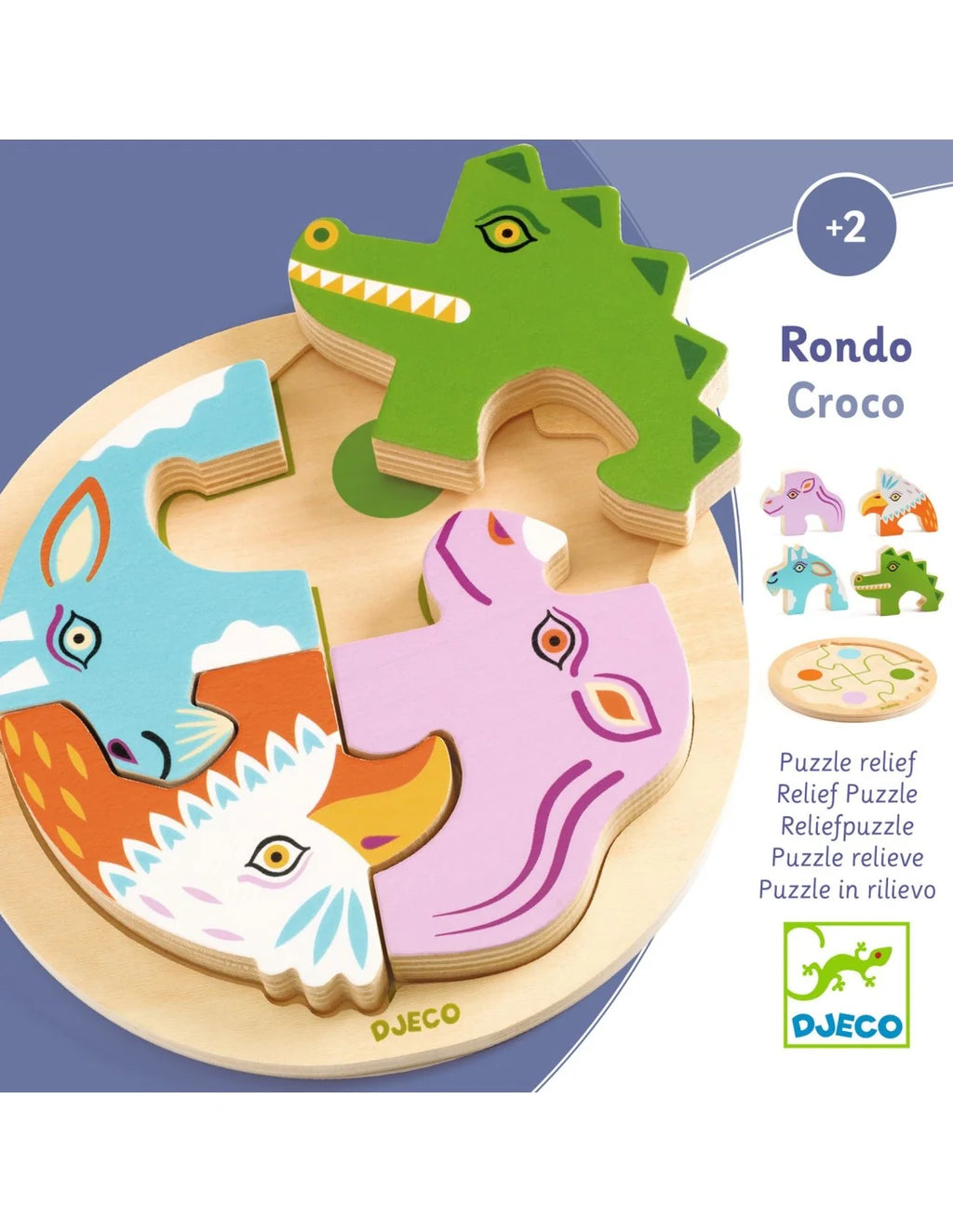 Djeco - Ronde puzzel - Hout - Rondo Croco