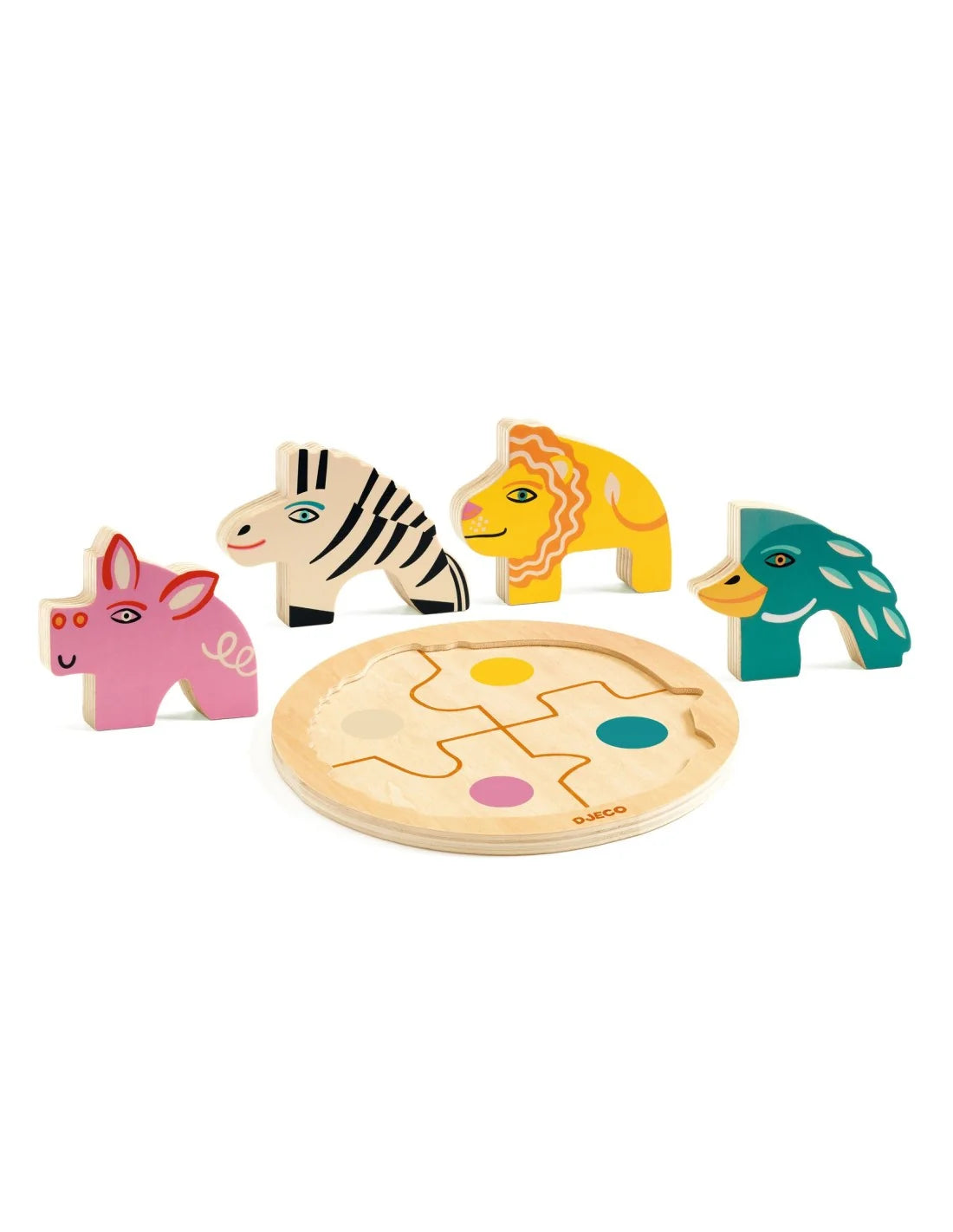 Djeco - Ronde puzzeltje - Hout - Rondo Leo