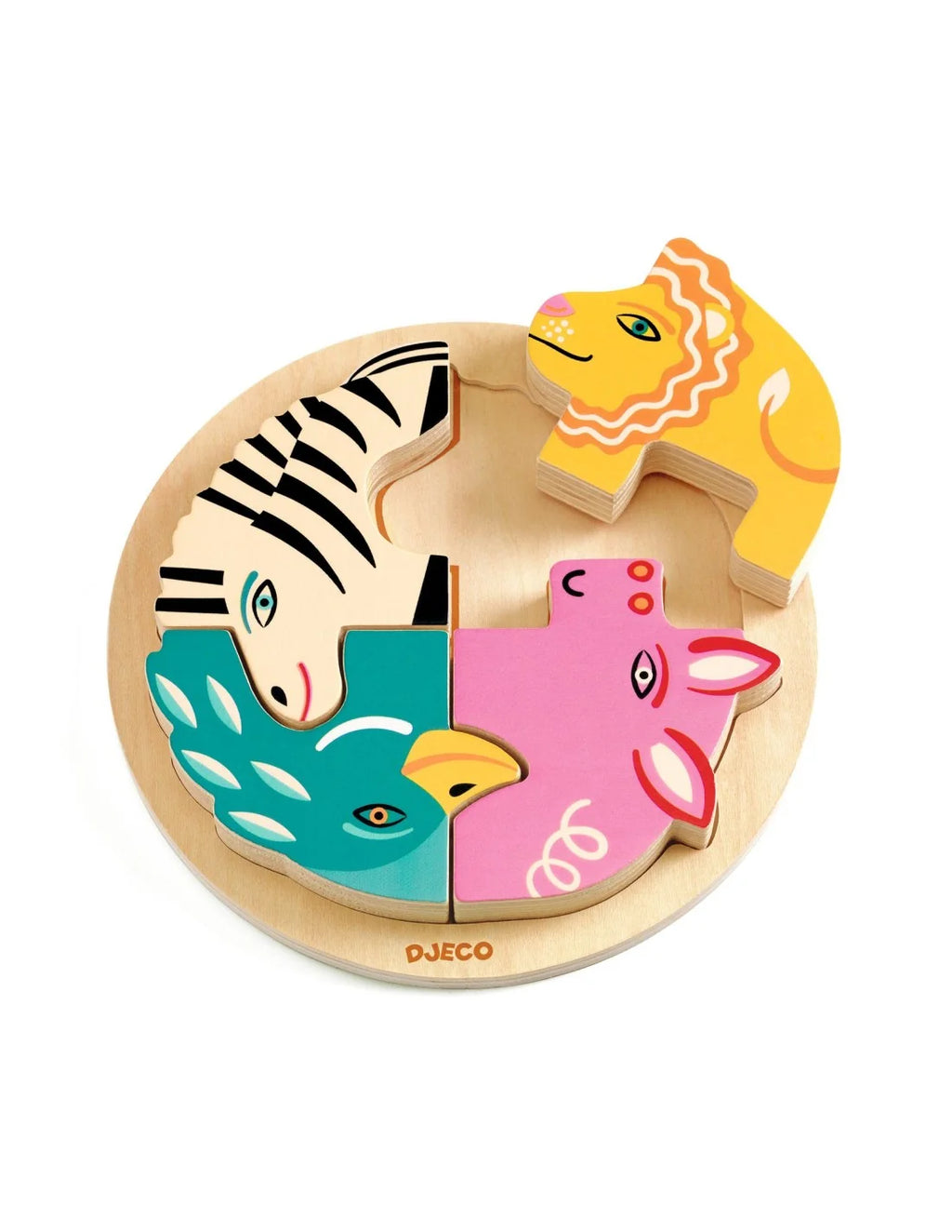 Djeco - Ronde puzzeltje - Hout - Rondo Leo