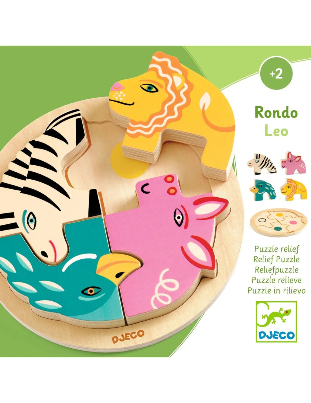 Djeco - Ronde puzzeltje - Hout - Rondo Leo