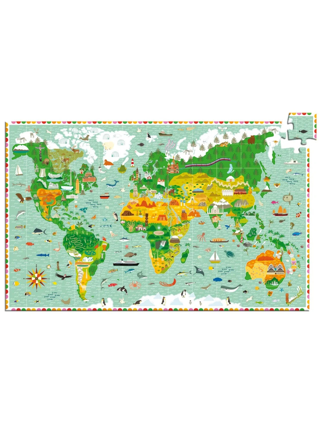 Djeco - Observatiepuzzel - Reis rond de wereld