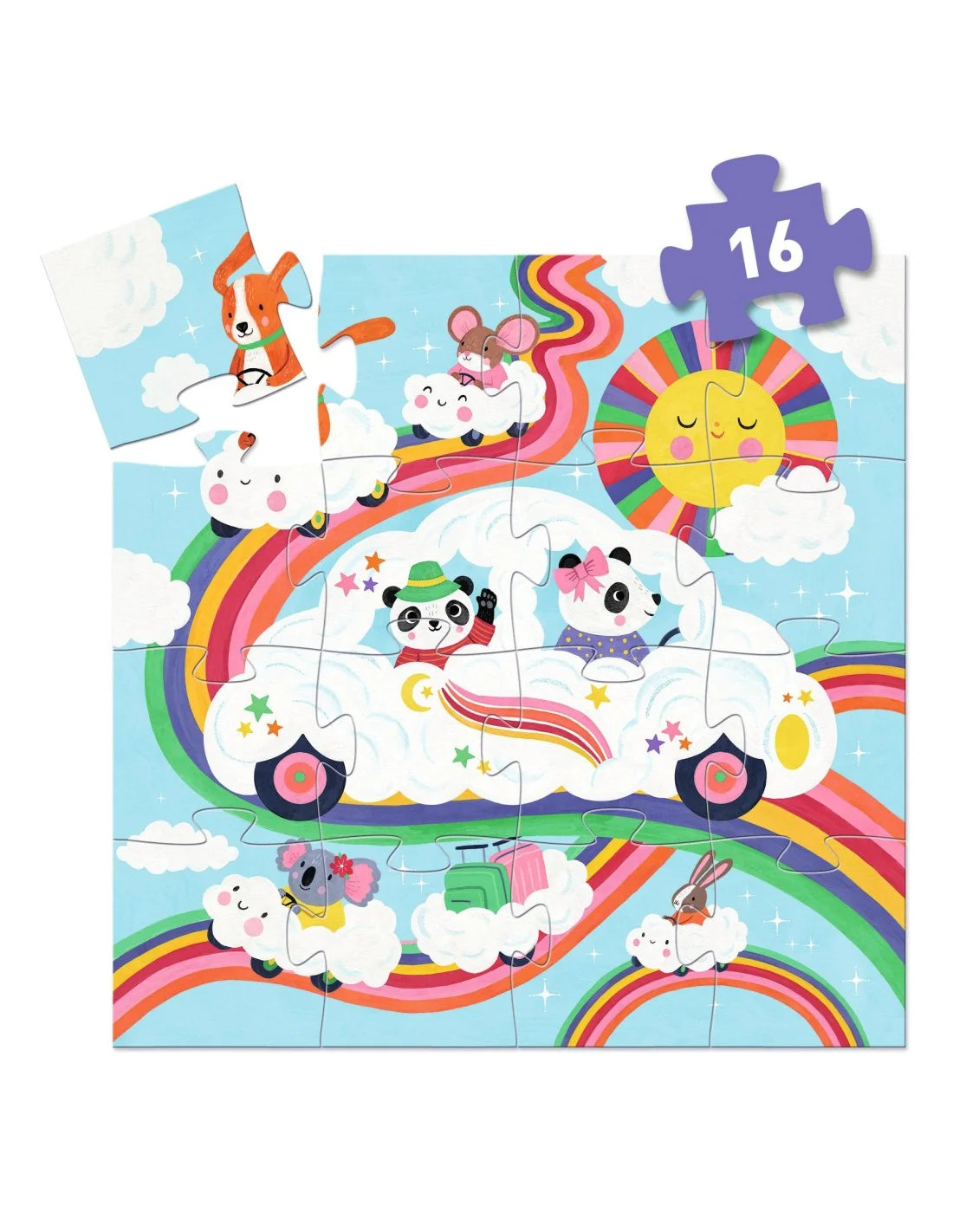 Djeco - Puzzeltje - Wolkenauto - 16 stuks