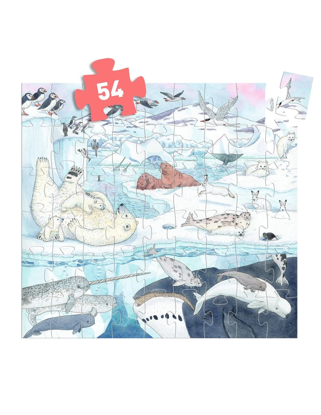 Djeco - silhouette puzzel -Zachte poolwereld
